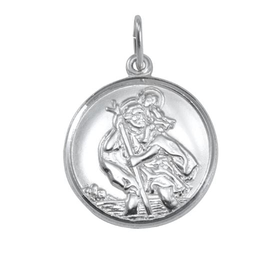 Pendentif Saint Christophe en argent sterling - Poli ou mat