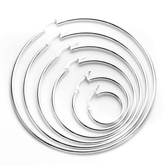 Boucles d'oreilles créoles en argent sterling de 2 mm