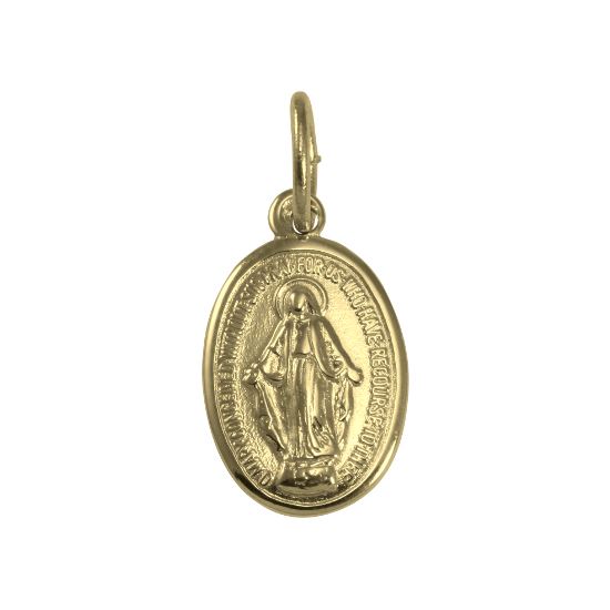 Pendentif Sainte Marie en or - Poli ou mat