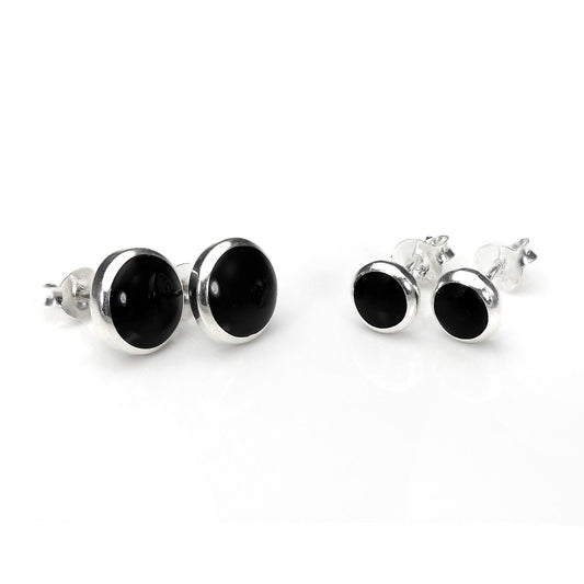 Boucles d'oreilles à tige en argent sterling et onyx