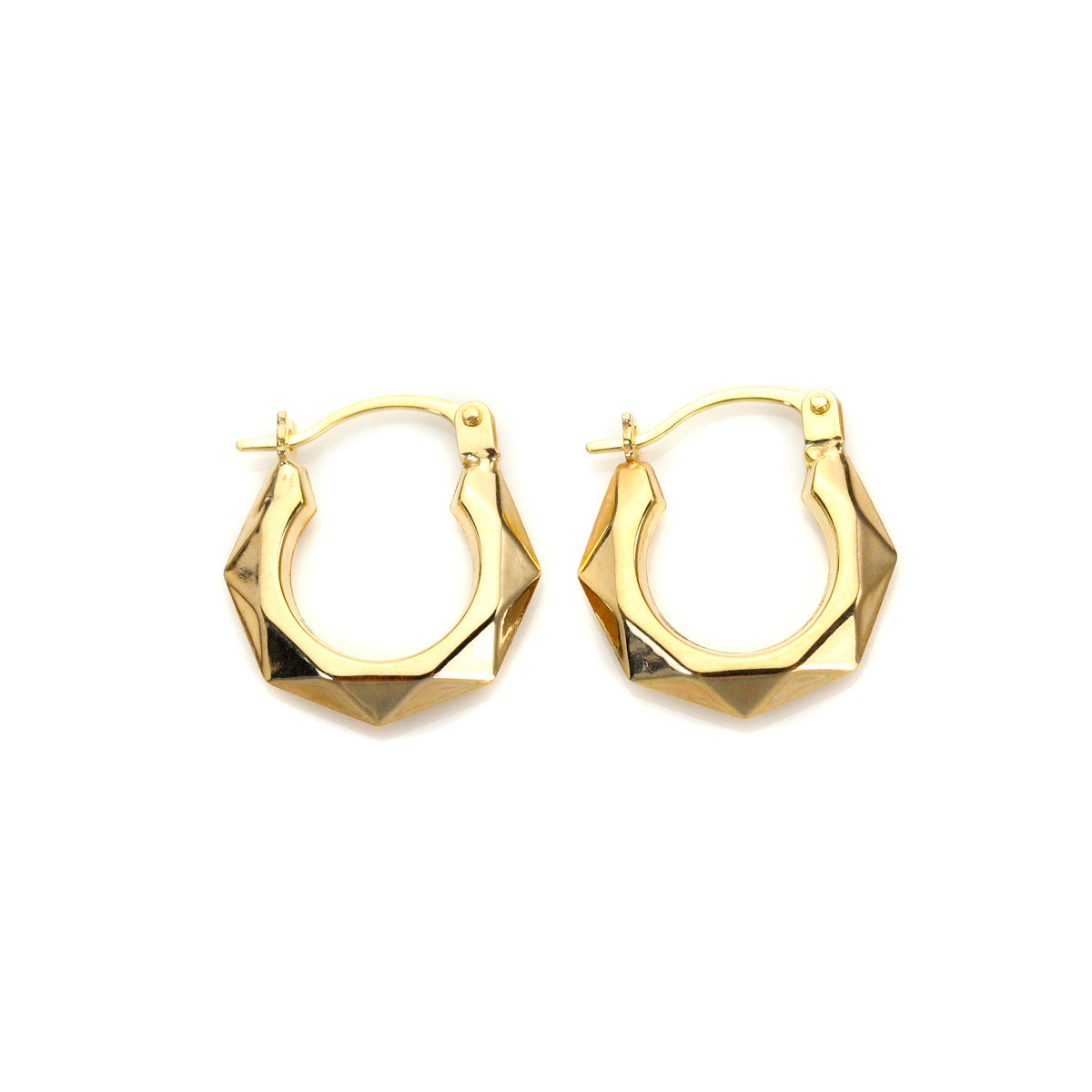 Créoles à facettes en or 9 carats