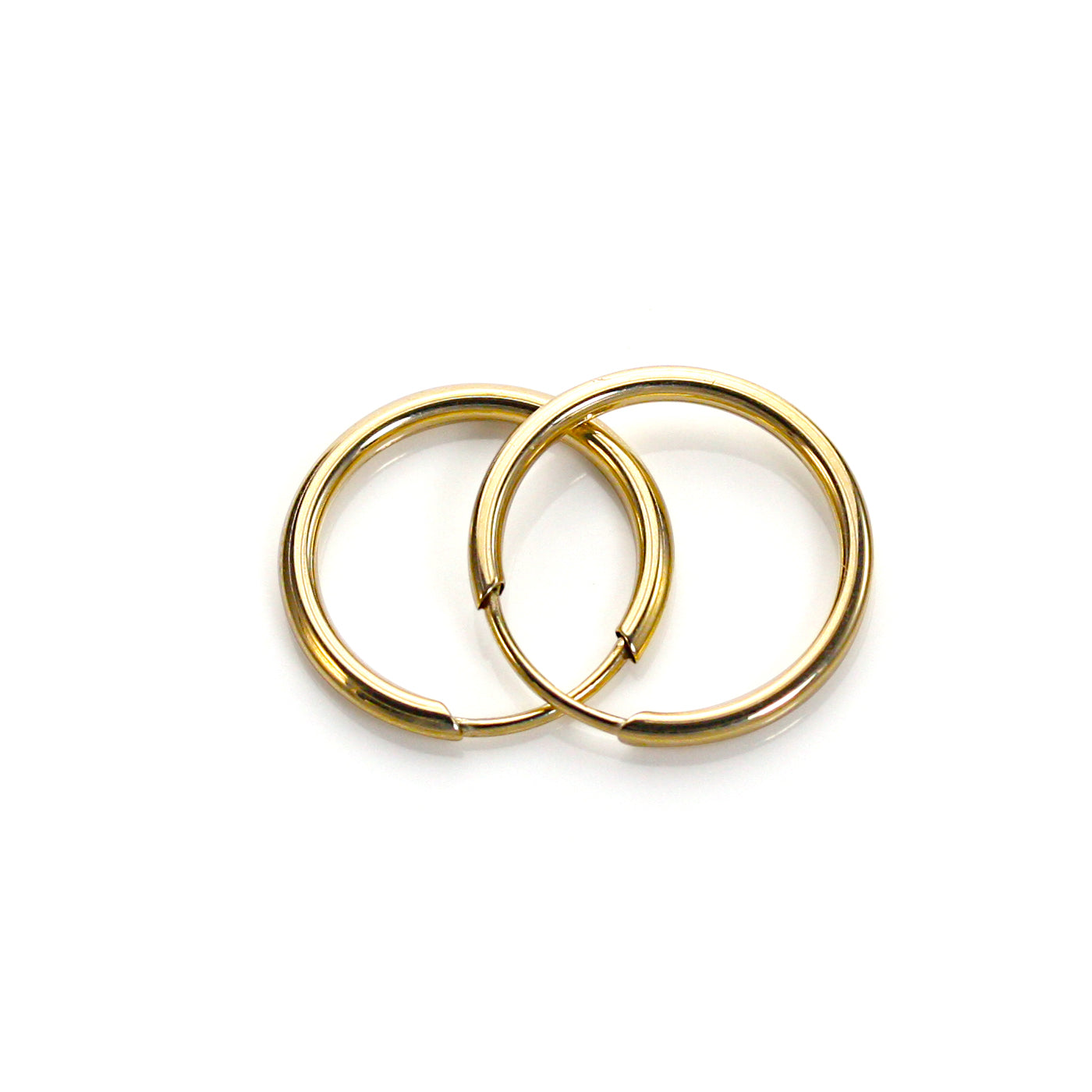 Boucles d'oreilles créoles unies en or jaune 9 carats de 13 mm