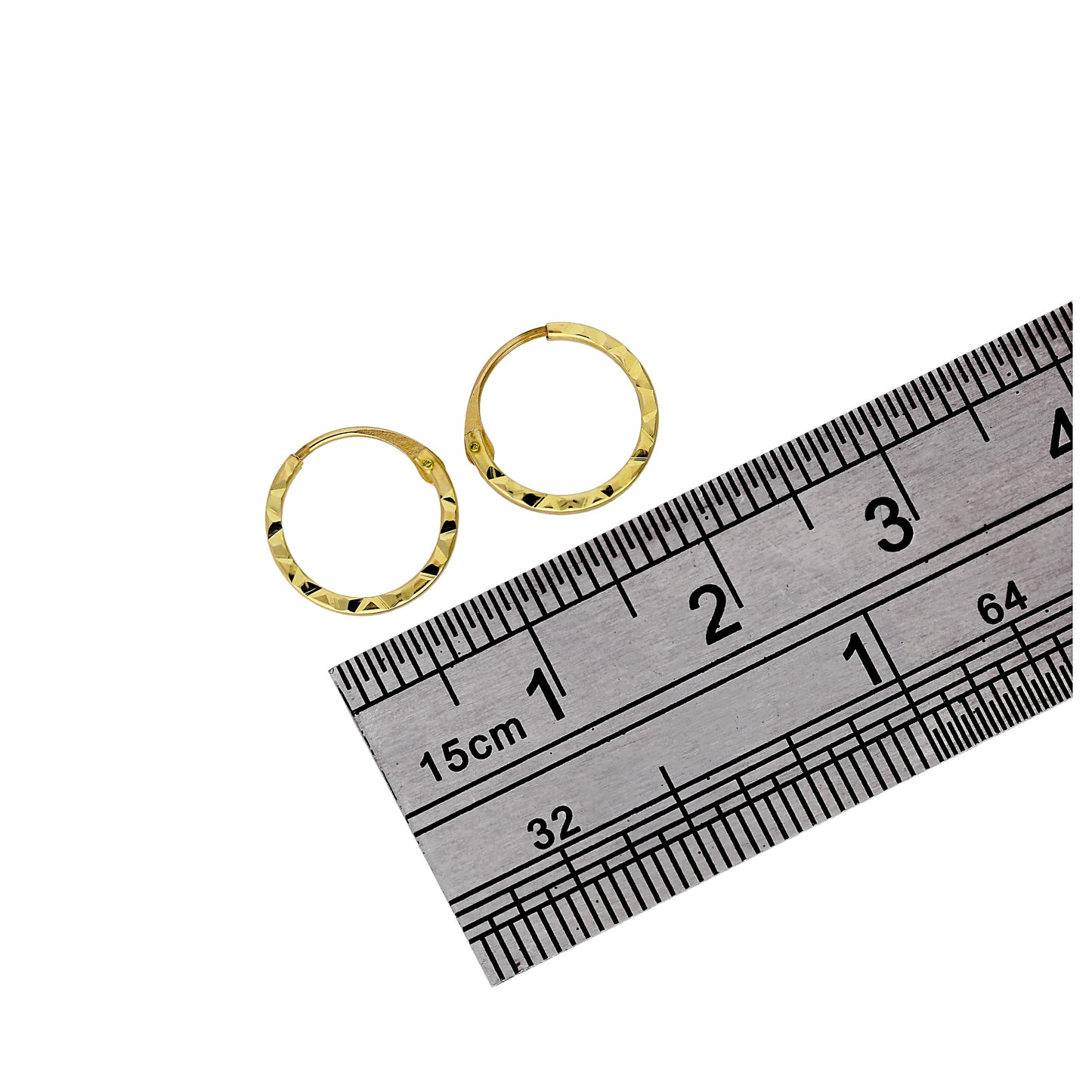 Boucles d'oreilles créoles 10 mm en or jaune 9 carats