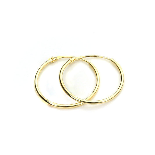 Boucles d'oreilles créoles dormeuses en or 9 carats de 14 mm