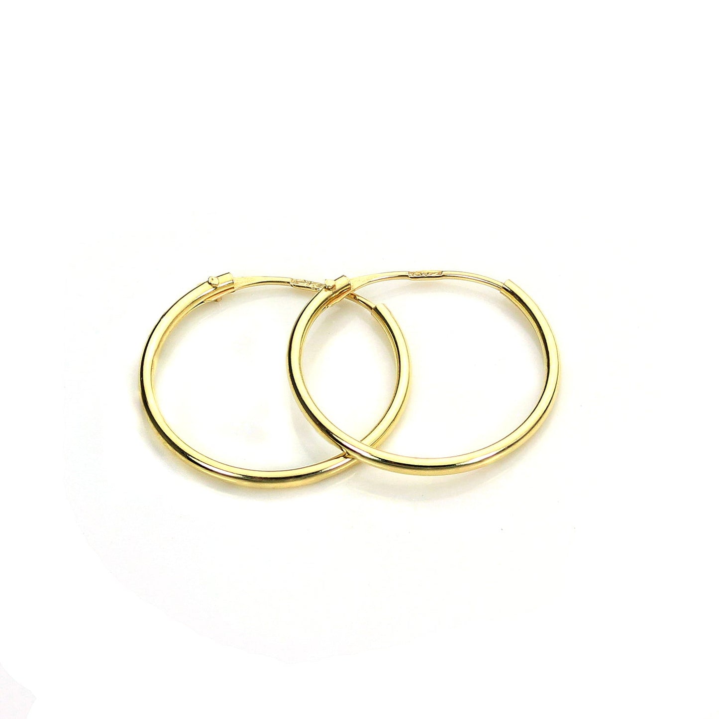 Boucles d'oreilles créoles dormeuses en or 9 carats de 12,5 mm