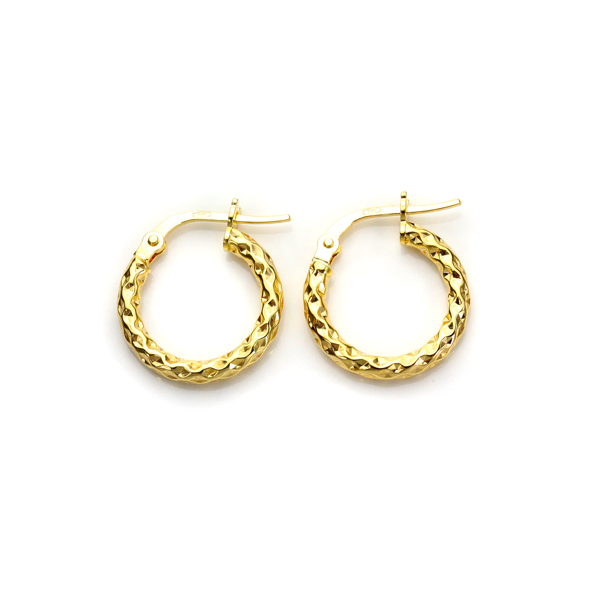 Boucles d'oreilles créoles torsadées en or jaune 9 carats