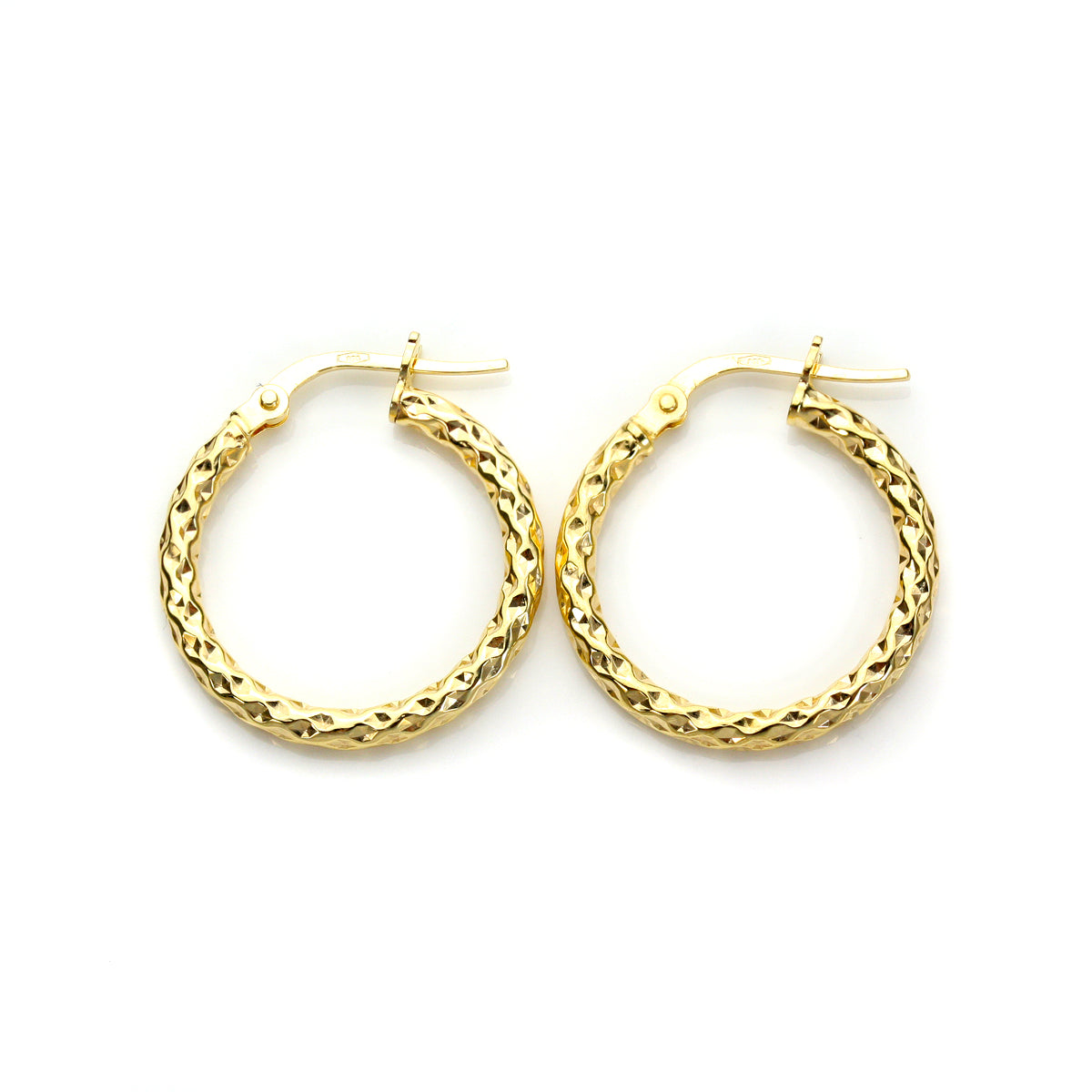 Boucles d'oreilles créoles torsadées en or jaune 9 carats