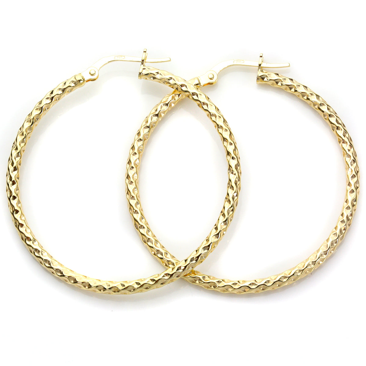 Boucles d'oreilles créoles torsadées en or jaune 9 carats