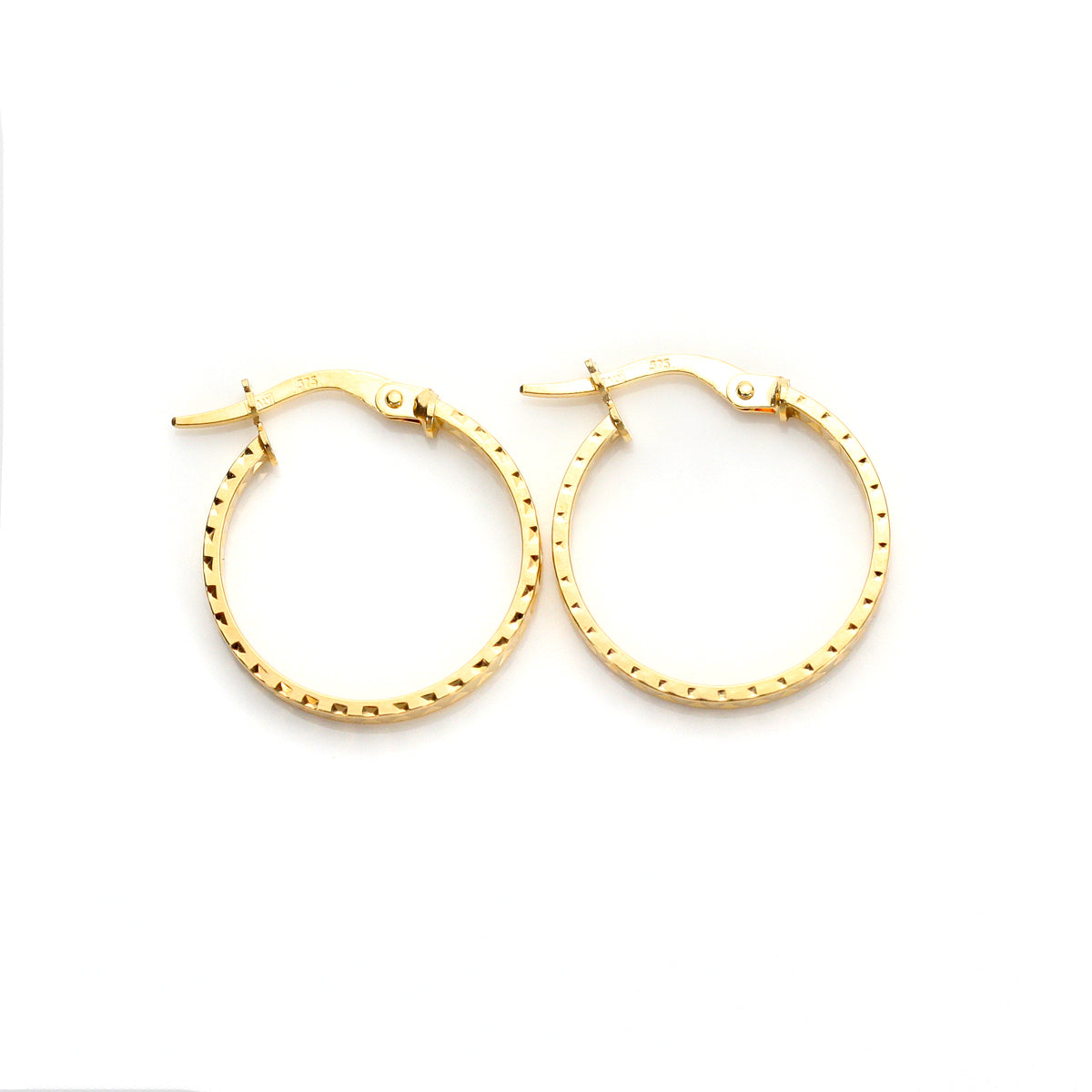 Boucles d'oreilles créoles en or jaune 9 carats