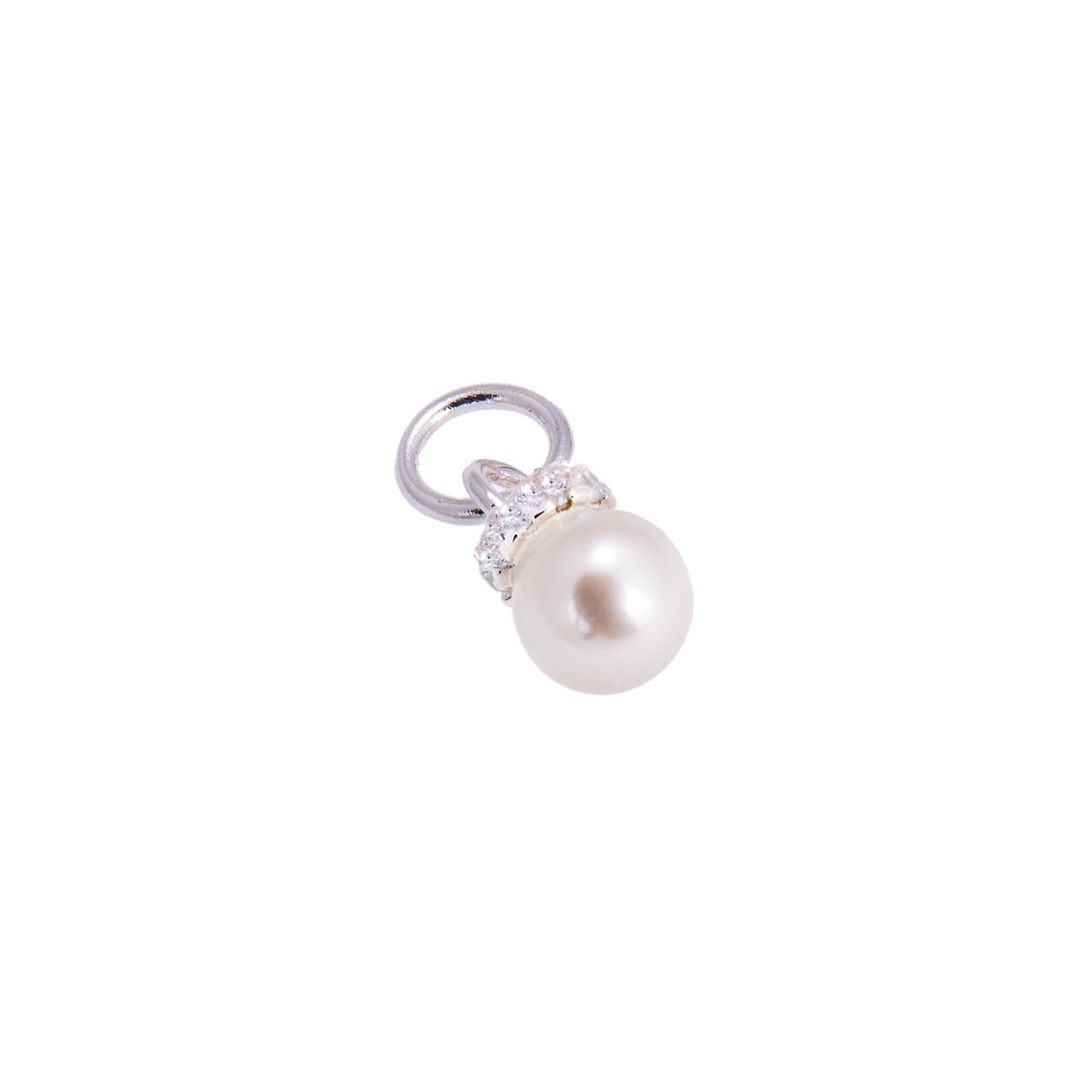 Breloque en argent sterling avec zircone cubique et perle