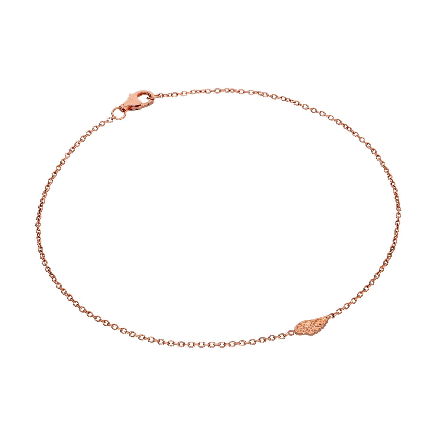 Bracelet de cheville Belcher en argent sterling plaqué or rose fin