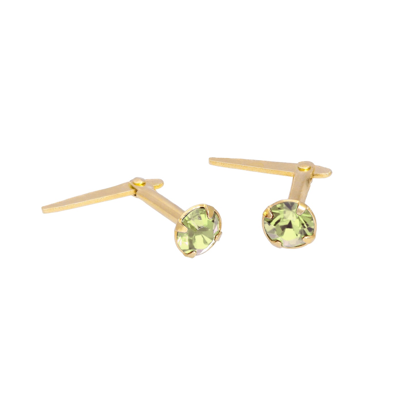Boucles d'oreilles à tige Andralok en argent sterling plaqué or et cristal de 3 mm