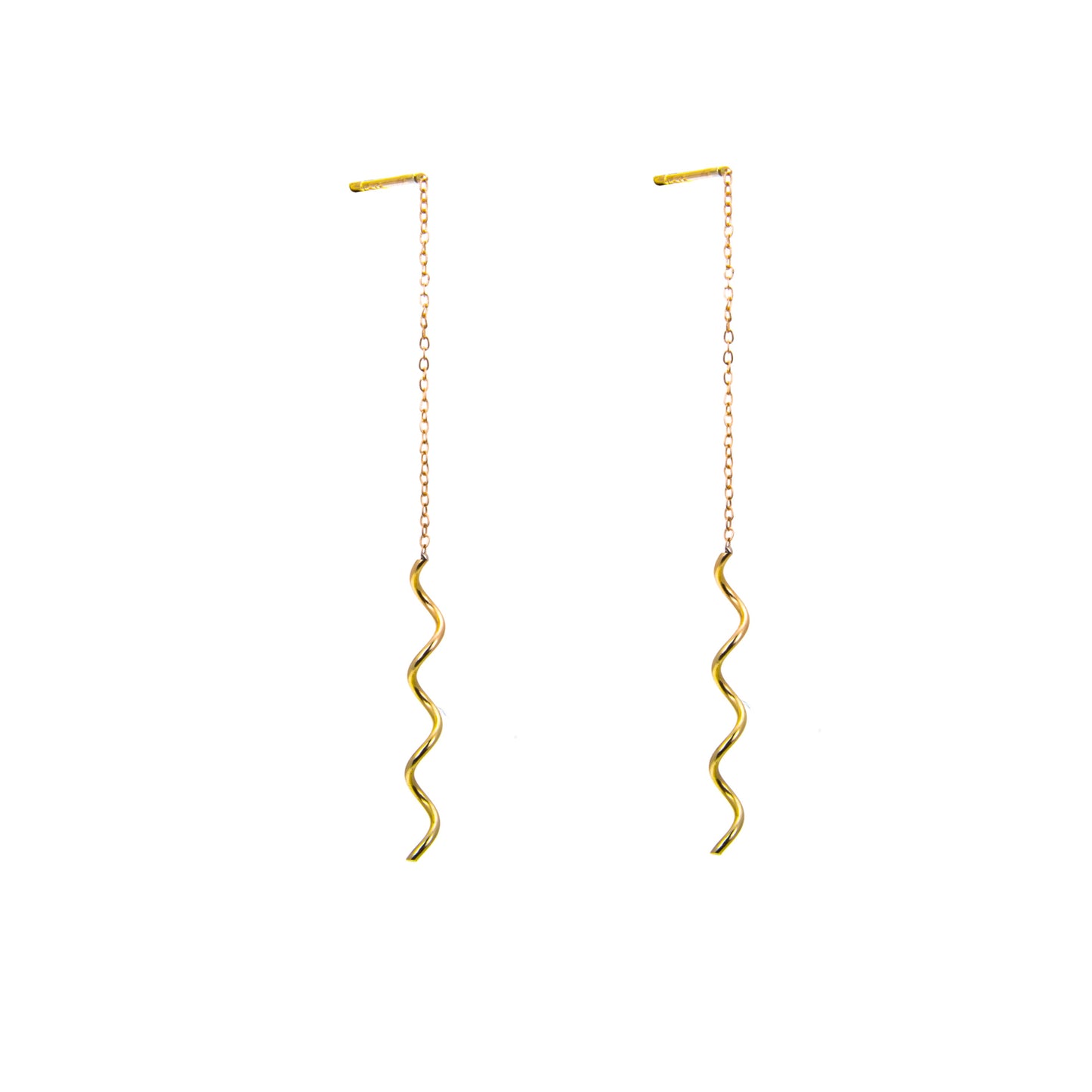 Boucles d'oreilles ondulées en or 9 carats