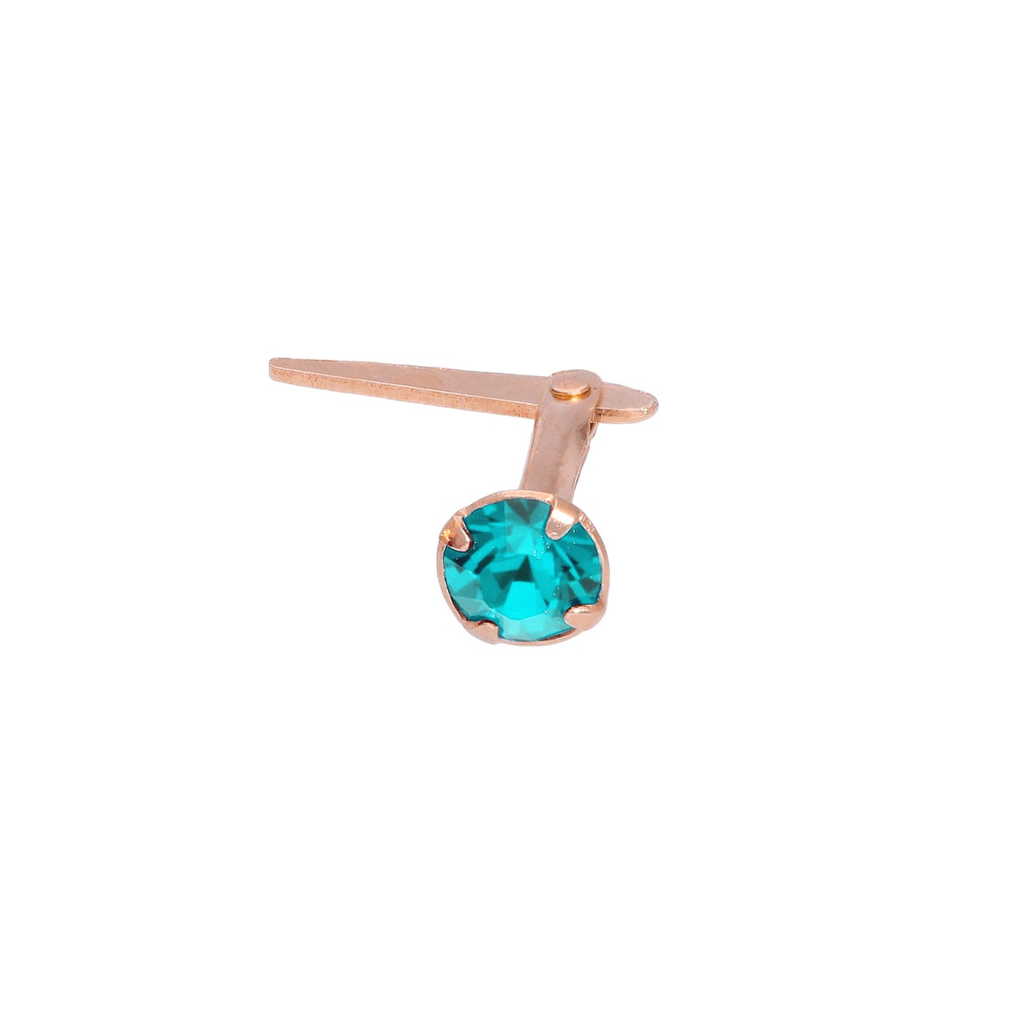 Piercing de nez Andralok en argent sterling plaqué or rose et cristal CZ de 3 mm
