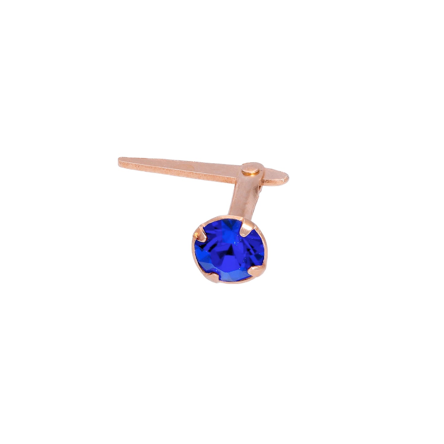 Piercing de nez Andralok en argent sterling plaqué or rose et cristal CZ de 3 mm