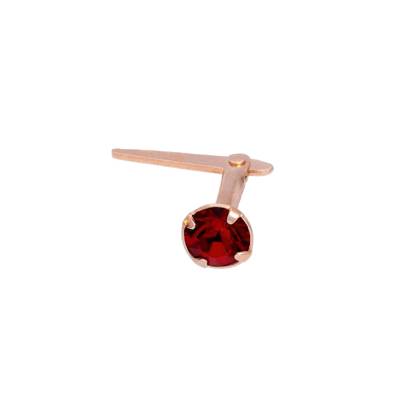 Piercing de nez Andralok en argent sterling plaqué or rose et cristal CZ de 3 mm