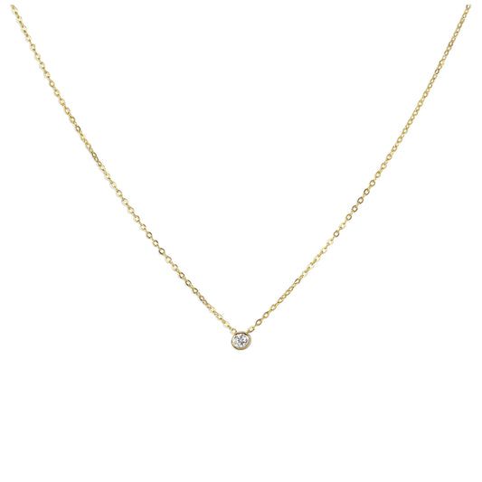 Collier en or 9 carats avec diamants de 0,03 carat, 40 cm