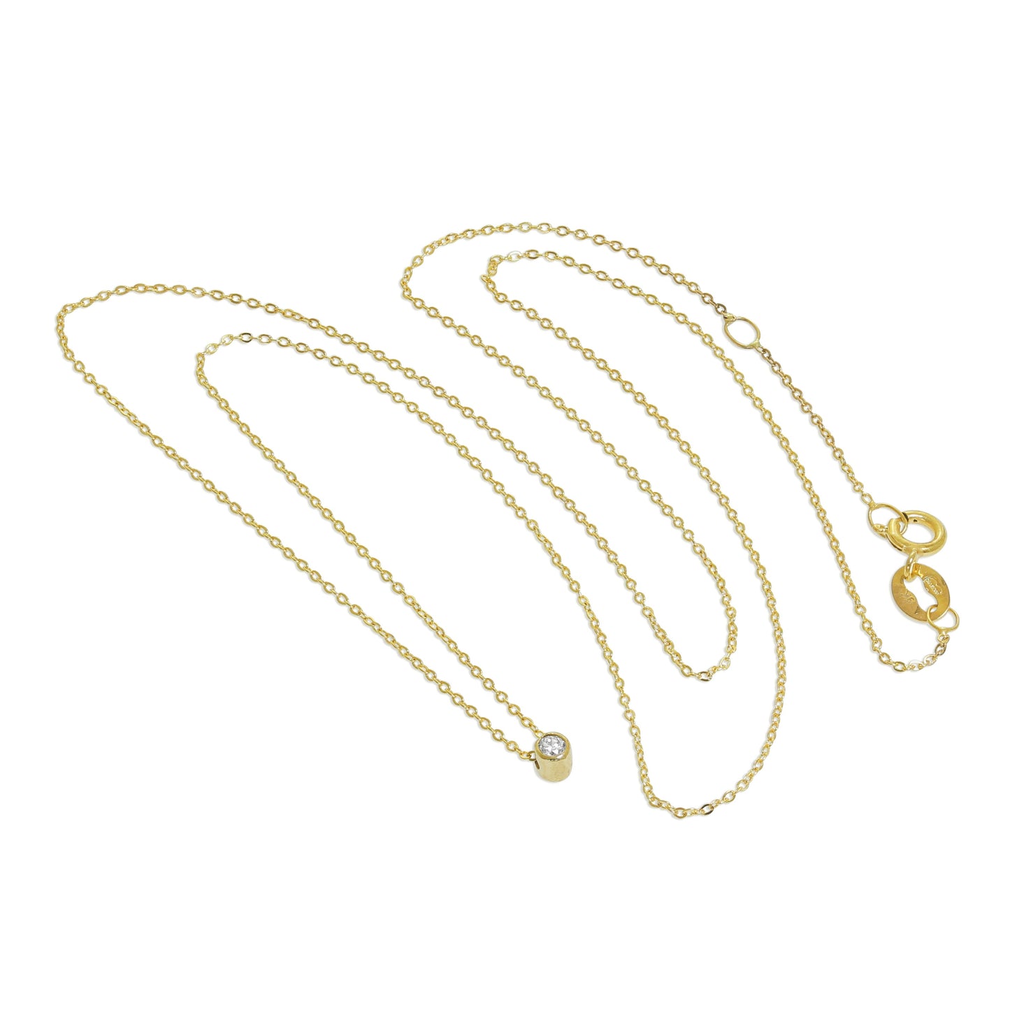 Collier en or 9 carats avec diamants de 0,03 carat, 40 cm