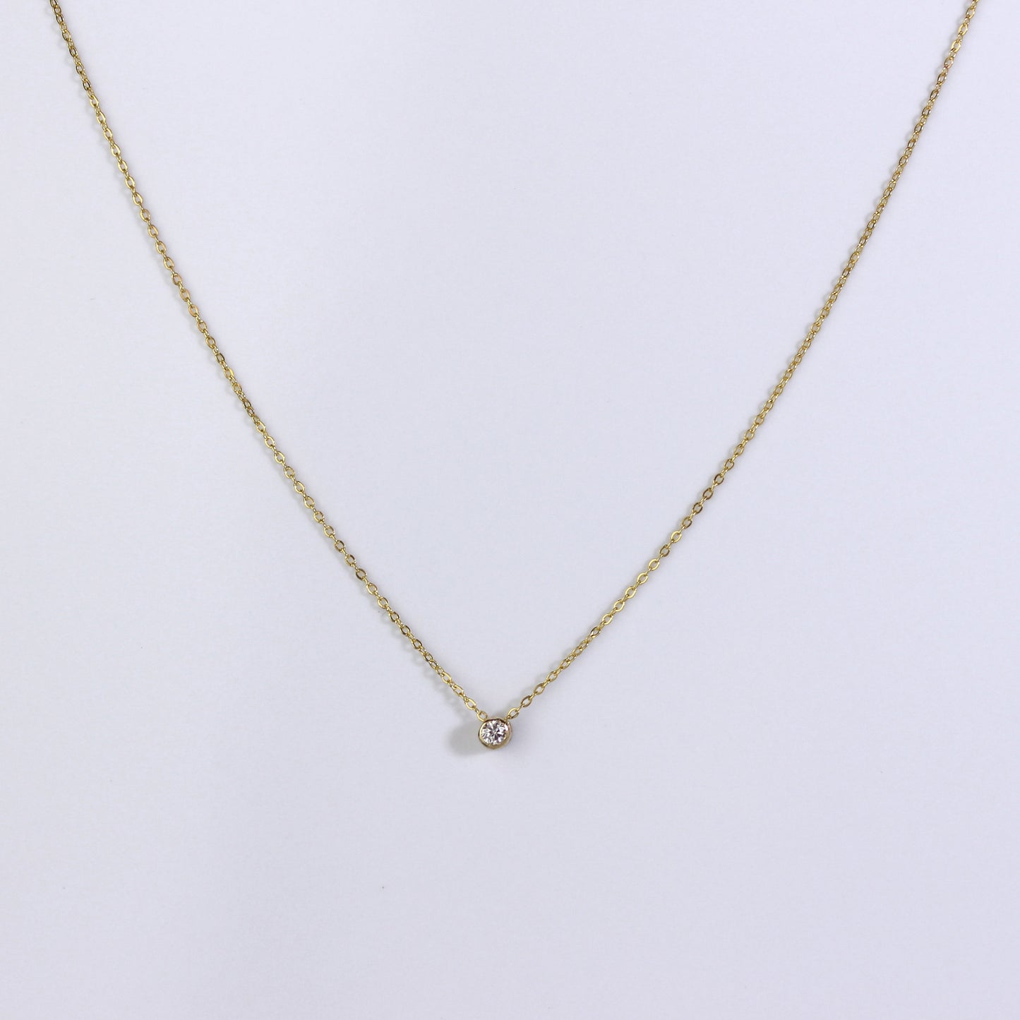 Collier en or 9 carats avec diamants de 0,03 carat, 40 cm