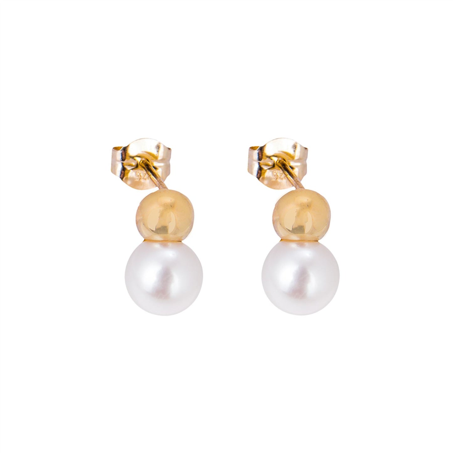 Boucles d'oreilles à tige en or 9 carats avec perles d'eau douce