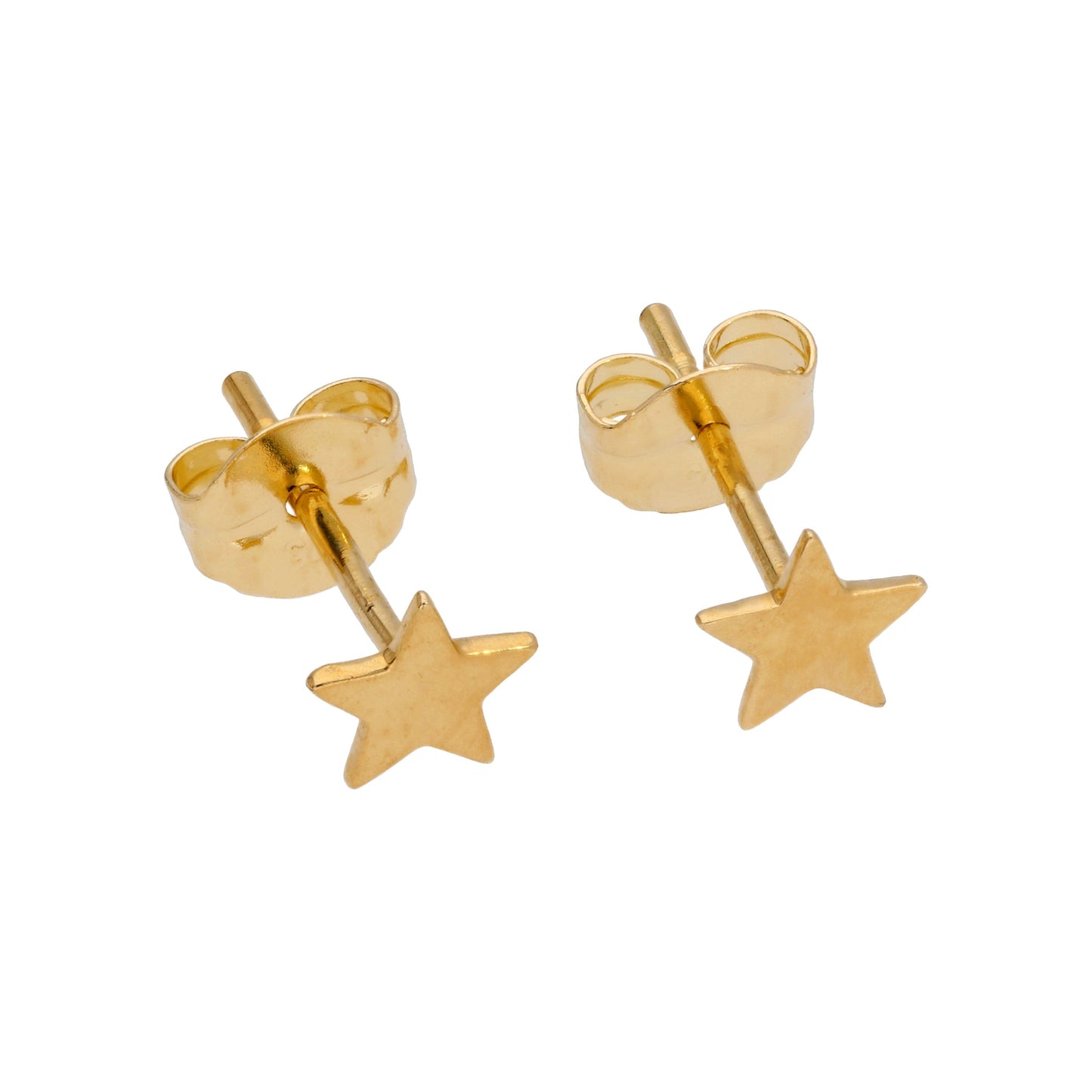 Boucles d'oreilles à tige en or 9 carats avec étoile plate