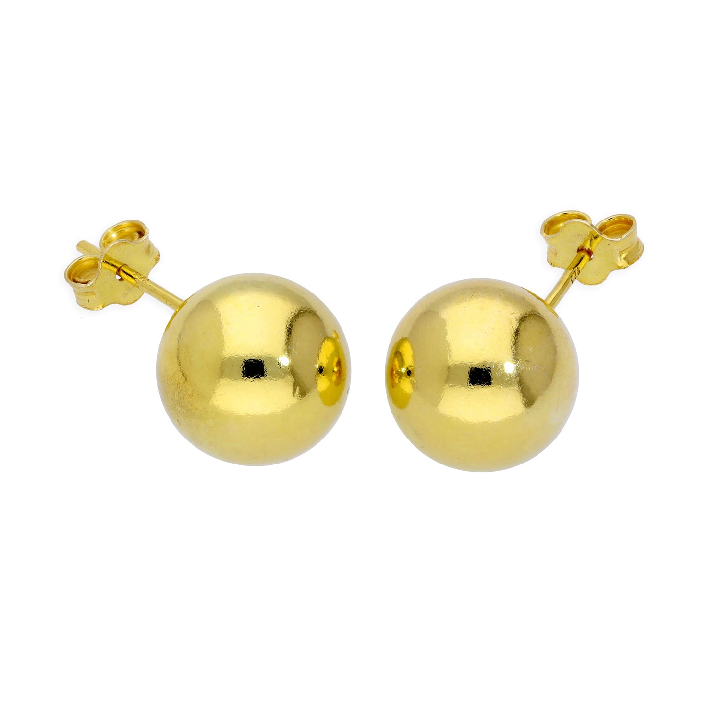 Boucles d'oreilles à tige en argent sterling plaqué or, petites boules de 2 mm à 6 mm, et paquets