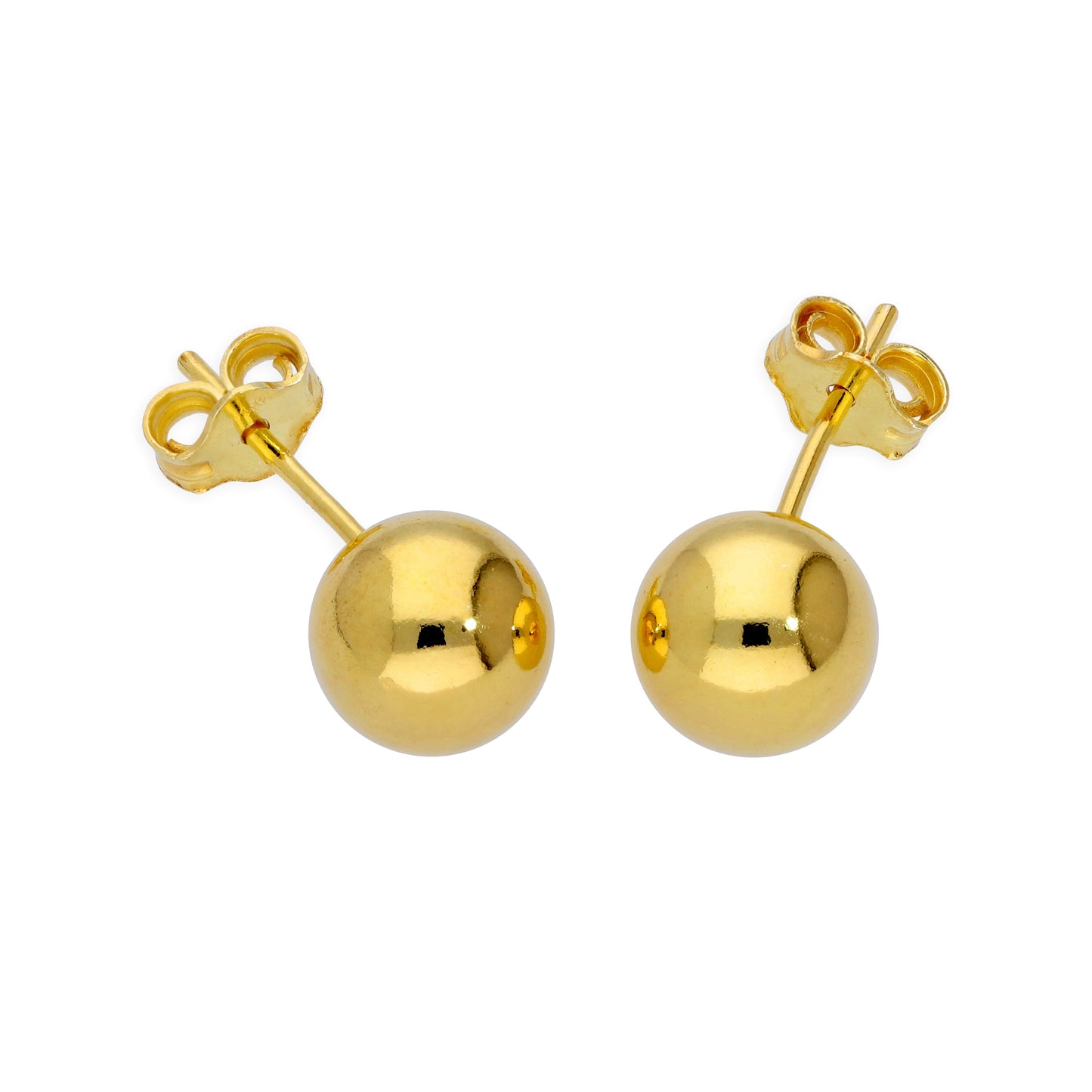 Boucles d'oreilles à tige en argent sterling plaqué or, petites boules de 2 mm à 6 mm, et paquets