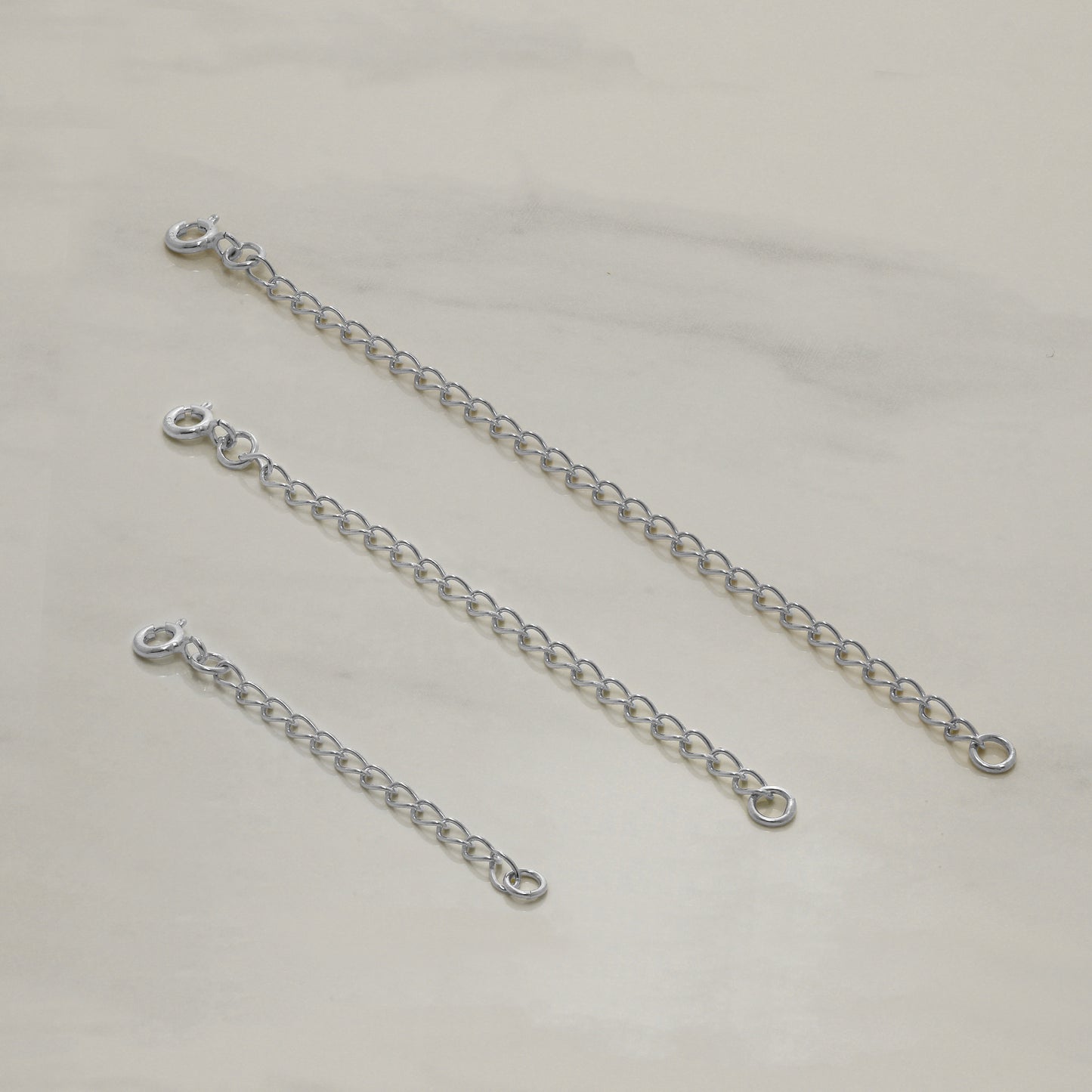 Chaîne d'extension en argent sterling de 5 à 10 cm avec fermoir à boulon