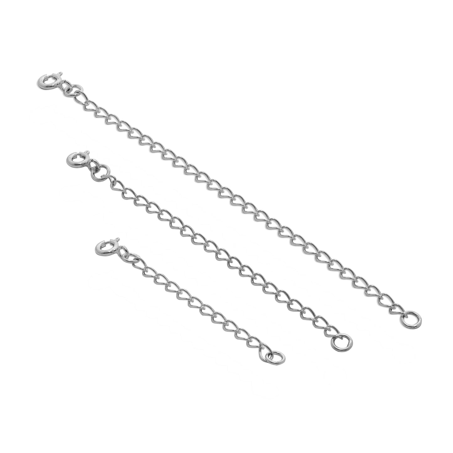 Chaîne d'extension en argent sterling de 5 à 10 cm avec fermoir à boulon