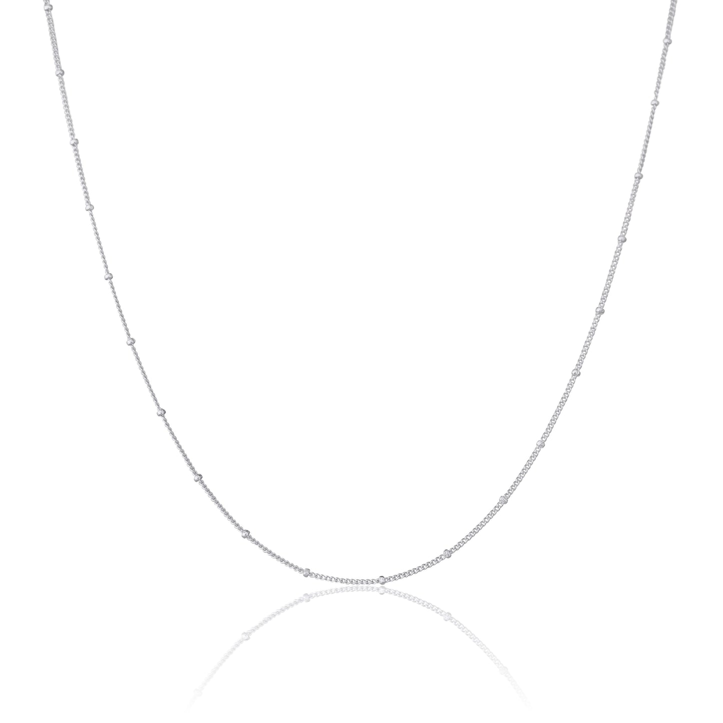 Chaîne gourmette en argent sterling à pompon taille diamant de 12 à 24 pouces