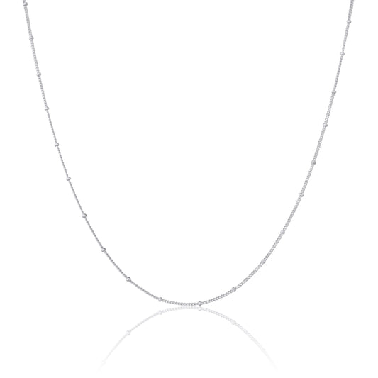 Chaîne gourmette en argent sterling à pompon taille diamant de 12 à 24 pouces