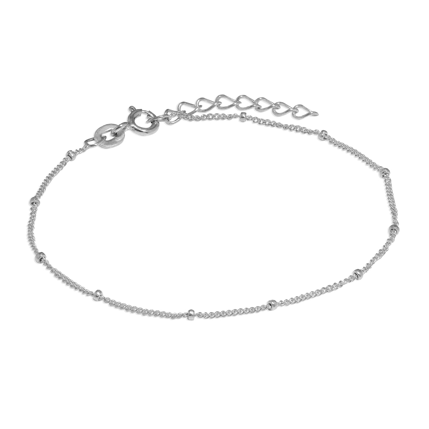 Bracelet gourmette en argent sterling avec pompon et diamants