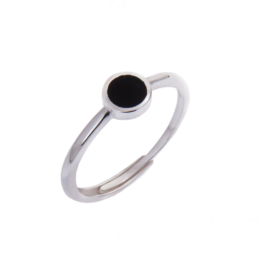 Bague ajustable minimaliste en argent sterling à pois