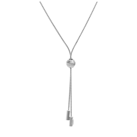 Collier réglable en argent sterling avec pendentif à double pompon et boule