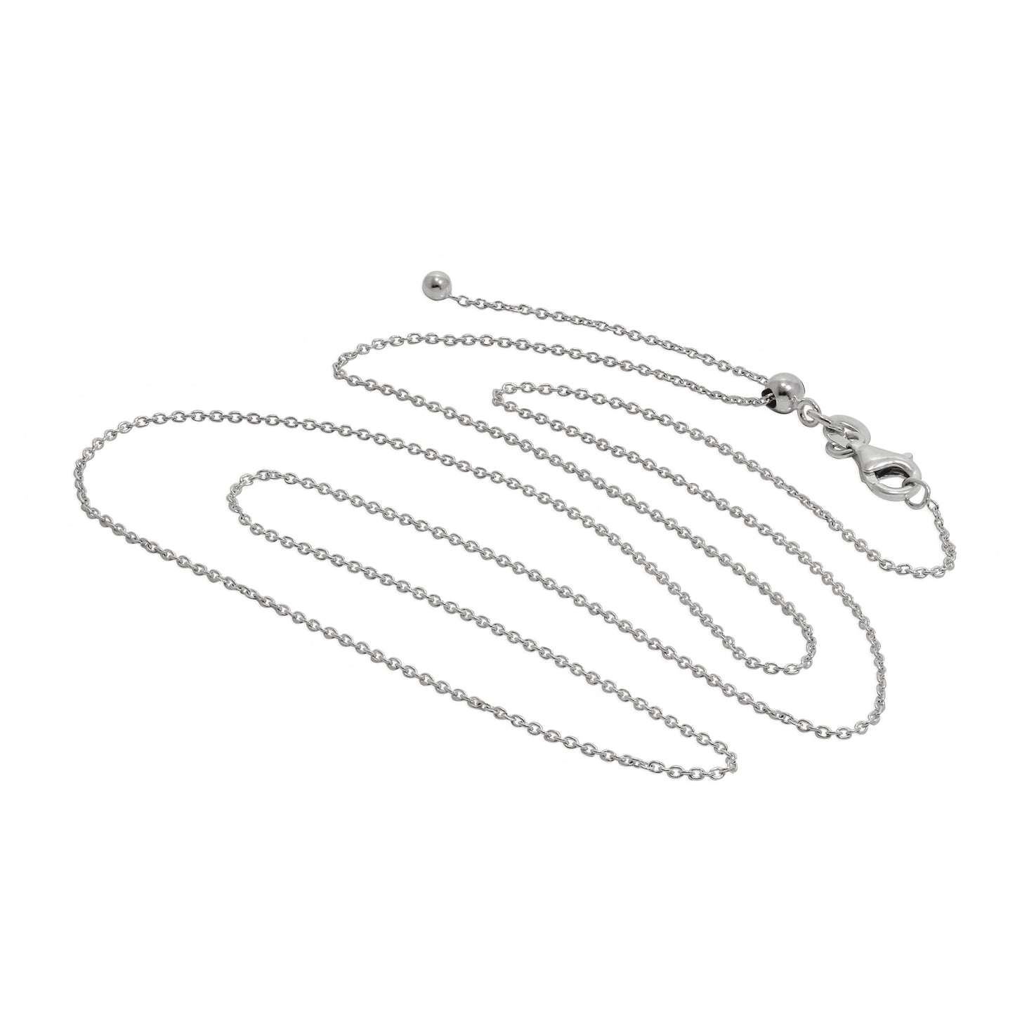 Chaîne à pendentif coulissante réglable en argent sterling jusqu'à 24 pouces