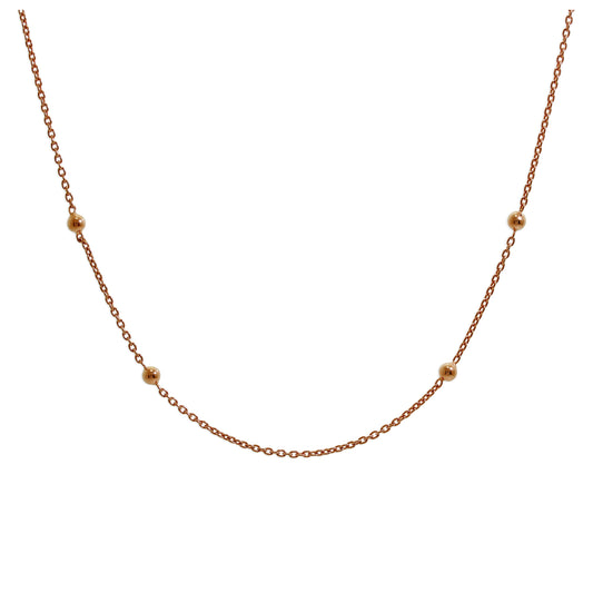 Collier ras du cou à boules en argent sterling plaqué or rose