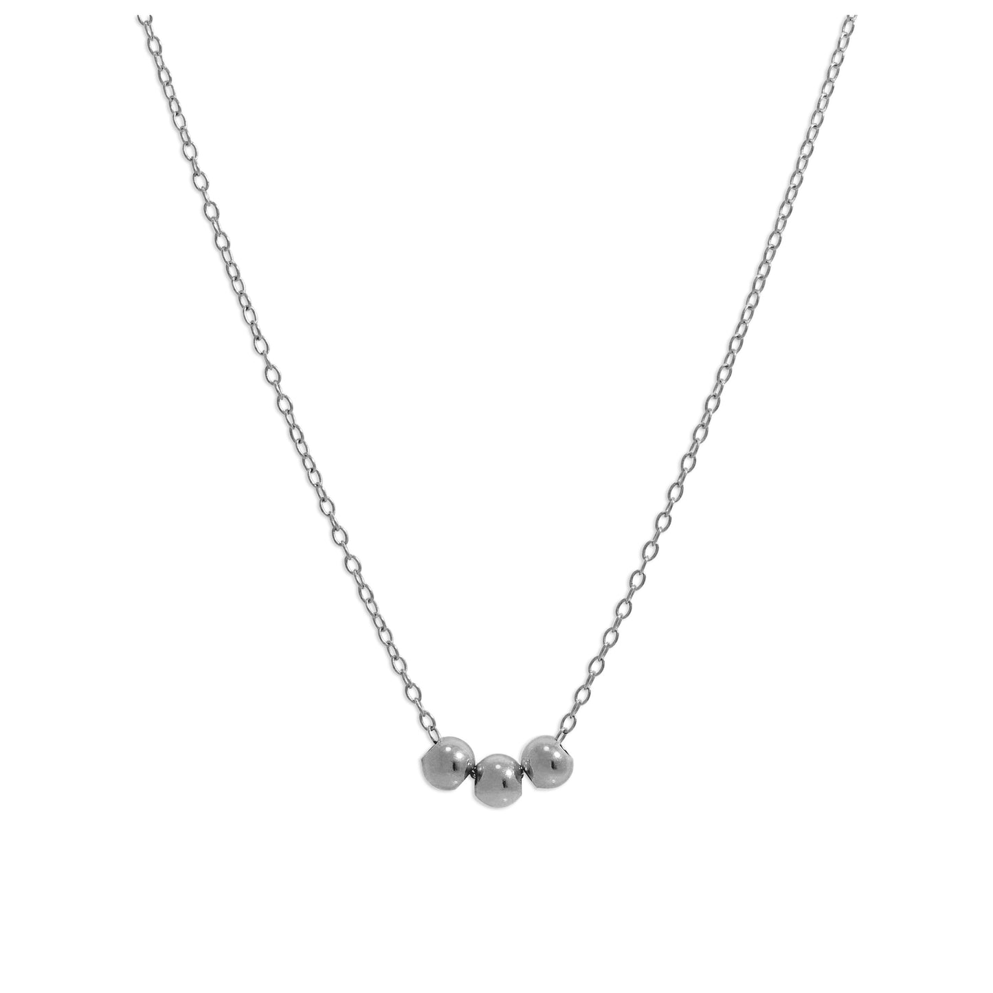 Collier triple boule coulissante en argent sterling - 45,7 cm