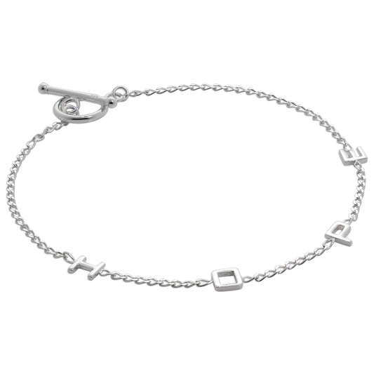 Bracelet HOPE en argent sterling de 18 cm