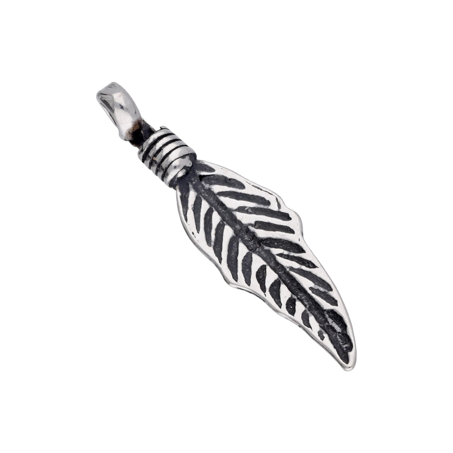 Breloque plume en argent sterling