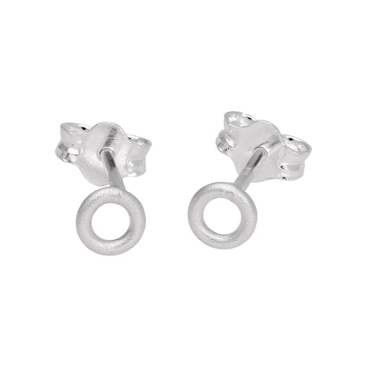 Boucles d'oreilles à tige en argent sterling 4 mm Karma Circle