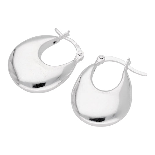 Boucles d'oreilles créoles épaisses en argent sterling