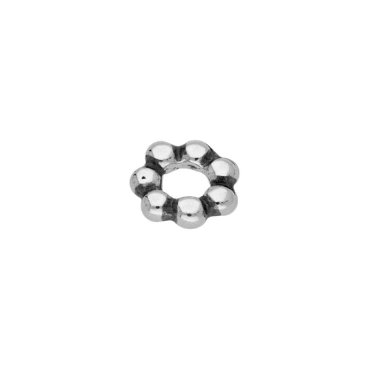 Petite breloque en argent sterling avec perle d'espacement pour bague perlée