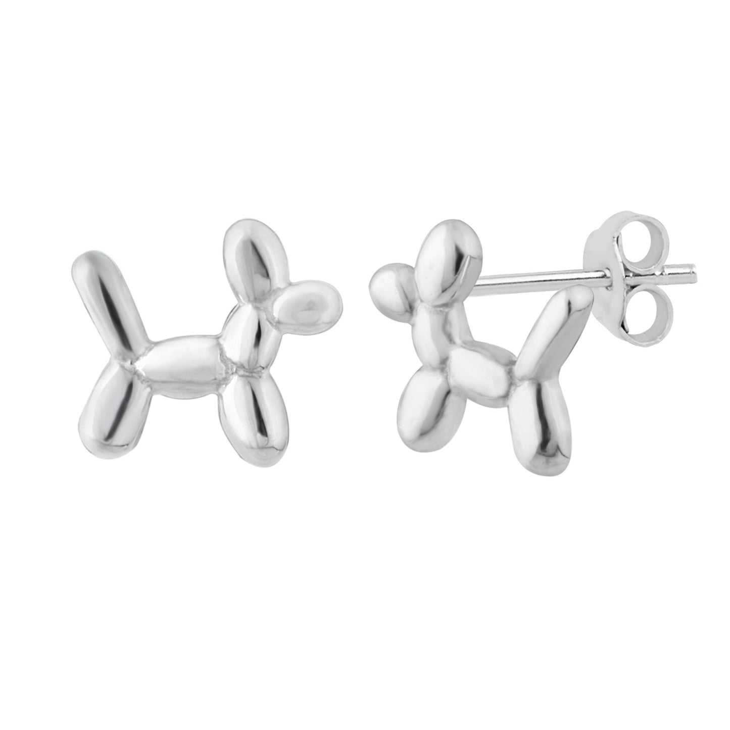 Boucles d'oreilles à tige en argent sterling en forme de chien ballon