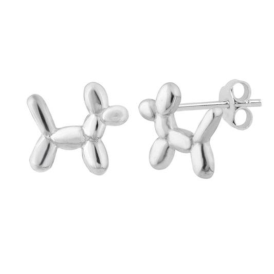 Boucles d'oreilles à tige en argent sterling en forme de chien ballon