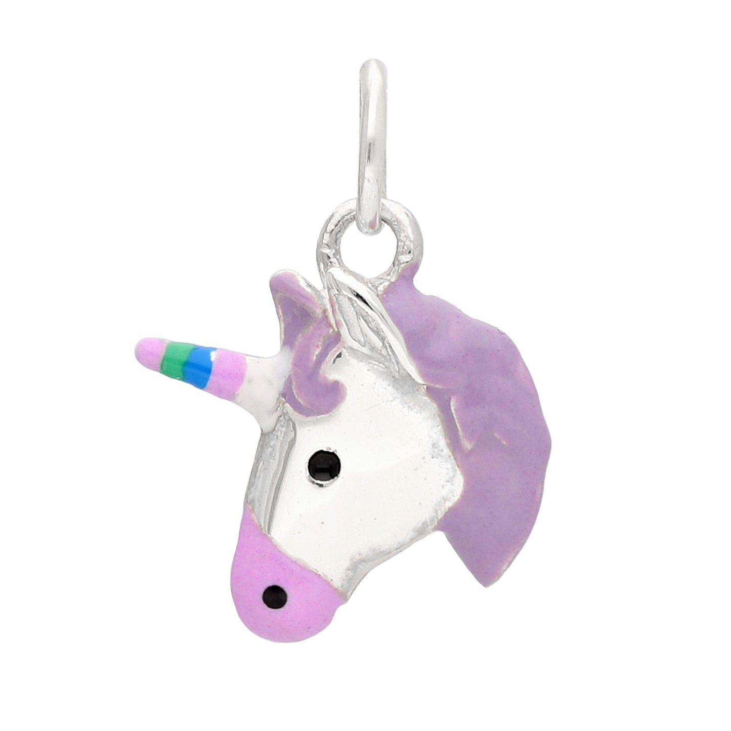 Breloque licorne en argent sterling et émail