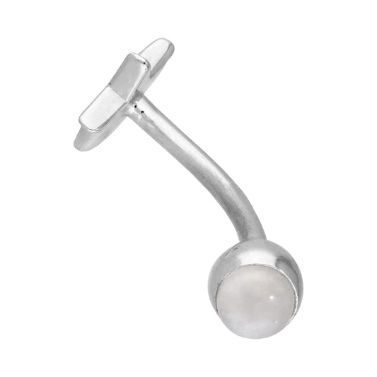 Piercing de nombril étoile en argent sterling et pierre de lune arc-en-ciel