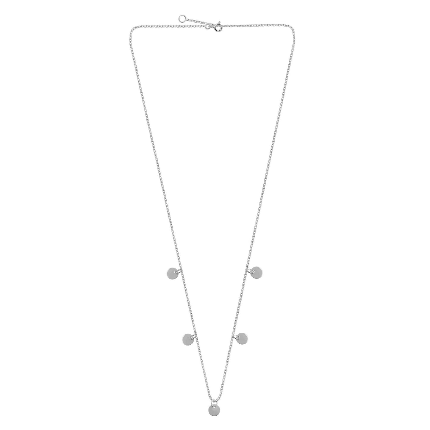 Collier à breloques en argent sterling avec plusieurs disques ronds