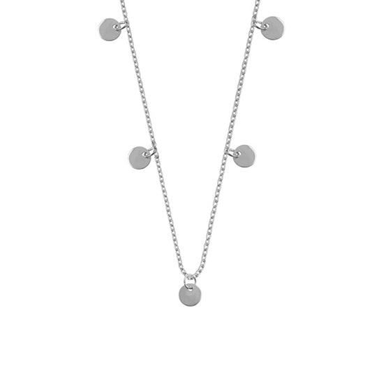 Collier à breloques en argent sterling avec plusieurs disques ronds