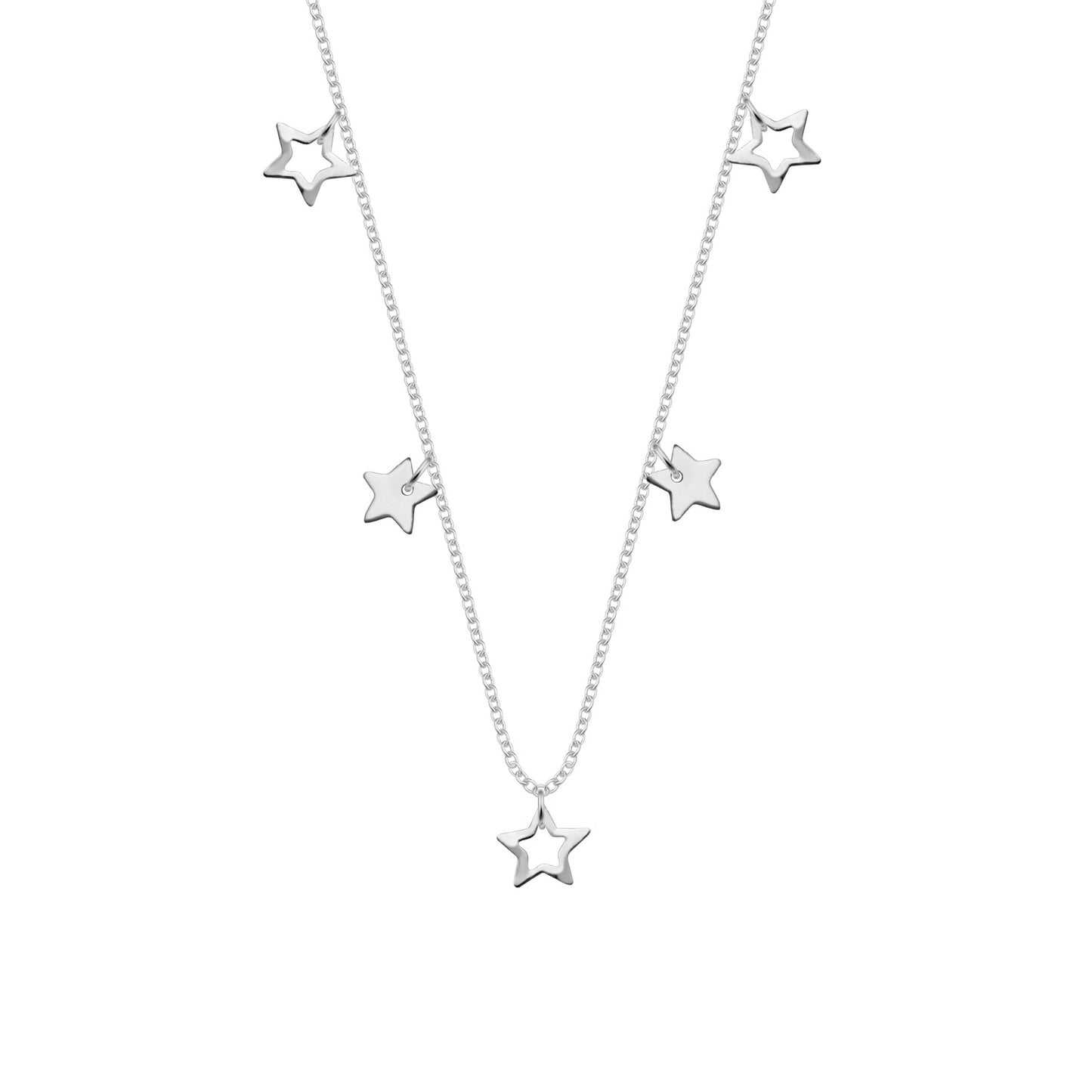 Collier étoiles en argent sterling de 45 cm