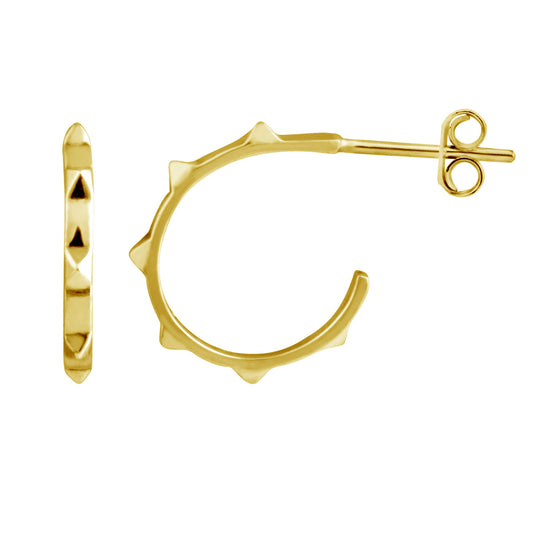 Boucles d'oreilles créoles ouvertes en argent sterling plaqué or